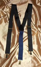 Suspenders Clip-on Black Medal Ribbon CAS Germany max 50" Long Old Stock Vintage