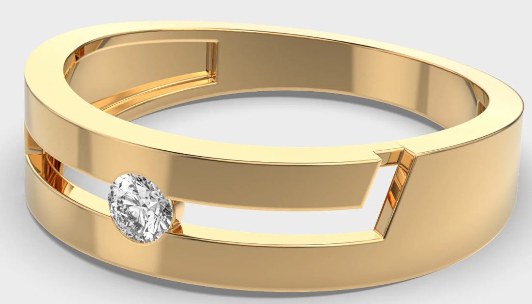 2CT Round Cut VVS1/D Certified Moissanite Engagement Ring 14K Yellow Gold Plated