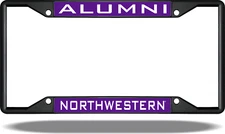 Northwestern ALUMNI Black License Plate Frame