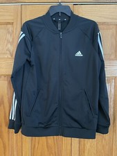 Adidas 3 Stripes Warm Up Track Jacket Large Primegreen Essentials black