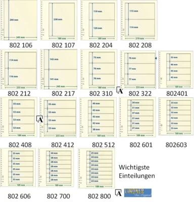 Lindner T Blankoblätter einzeln od.5/ 10er-Pack wichtigste Einteilung auswählen