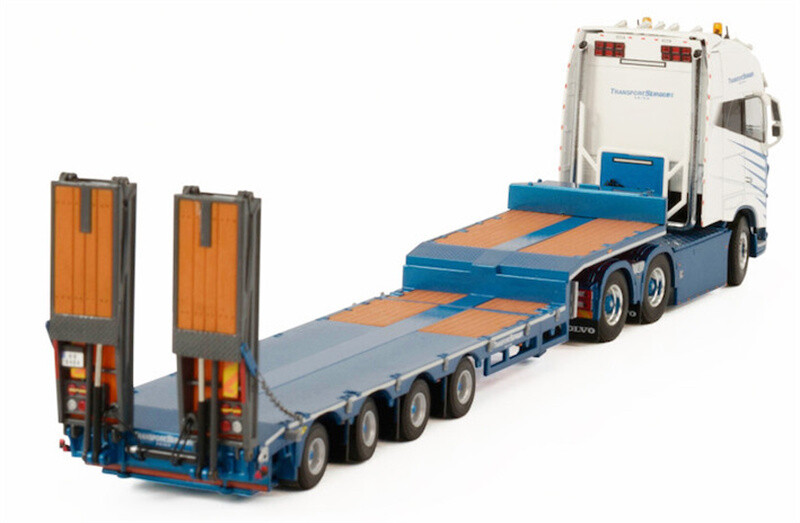 1:50 Model WSI FOR Volvo FH4 XXL 6x4 Semi-Lowloader W/Ramps