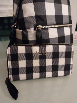 Kate Spade Medium Backpack Buffalo Plaid Backpack & Matching  display picture 2