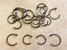 10pc Black Plated 316L Steel Nose Hoops Wholesale Body Jewelry 20g,18g Rings