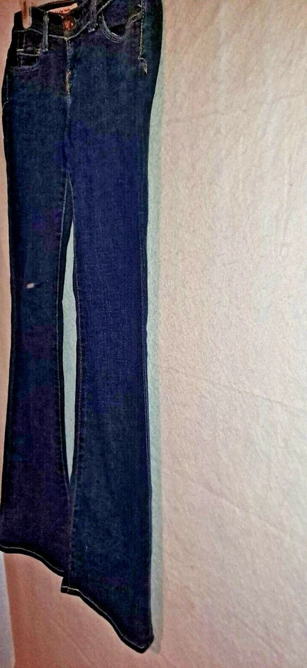 Women's Comfort X2 Slim W10 Low Rise Demin Blue JeansFlare Legs Size 0 Long  - Image 3 of 4