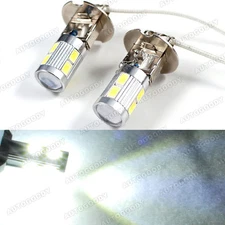H3 LED Bulbs 10-SMD Ultra White Driving Fog Lights High Beam