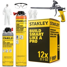 Stanley F990P SuperCoat Class A Fire Foam  Closed Cell, 27.1oz 12 Pack - Gun Set