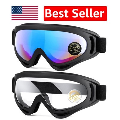 Versatile Ski Goggles Set - 2-Pack with Rimless Design & Multi-Condition Lenses