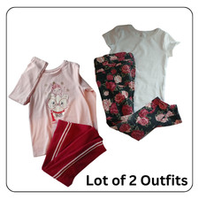 Girls Outfit Set Size 4-5T Mixed Brands T Shirts Leggings Floral Lot Of 2