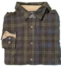 Eddie Bauer Bristol NWT Men's S 100 Cotton Flannel Blackwatch Plaid Shirt