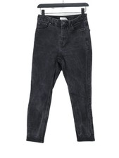 Topshop Women's Jeans W 28 in Black Cotton with Elastane, Polyester Mom