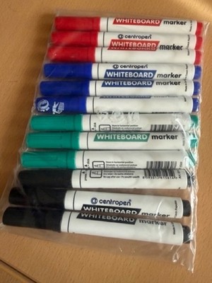 Centropen Whiteboardmarker gemischte Farben 12er Pack - trocken abwischbar