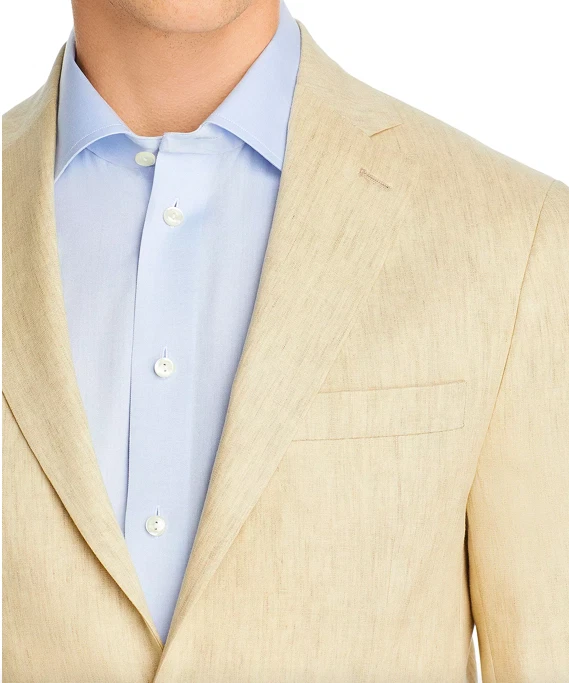 Robert Graham Para Hombre Delave Lino Calce Ajustado Traje Chaqueta Talla 38 R Nuevo Foto 2 de 4