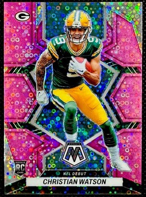 2023 Panini Mosaic No Huddle Pink Prizm #281 CHRISTIAN WATSON #10/20 Packers RC