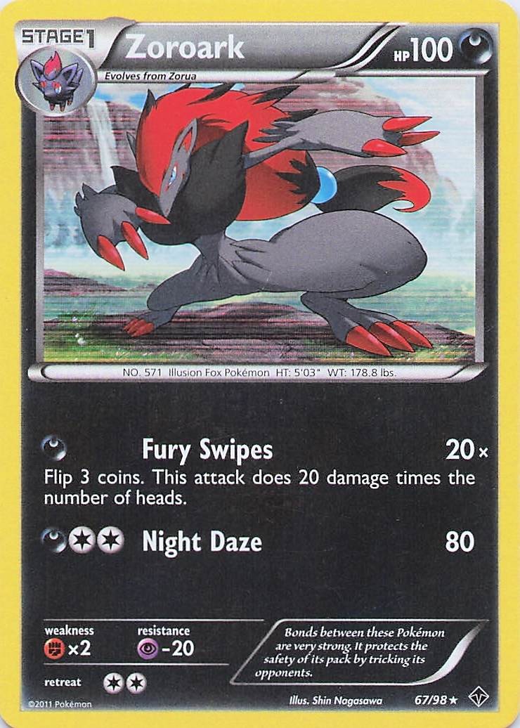 Zoroark - Pokemon Holo Rare 2011 Emerging Powers 67/98 NM