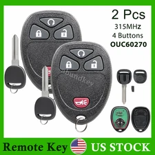 2 For 2006 2007 2008 2009 Chevrolet Equinox Remote Fob +Transponder Ignition Key