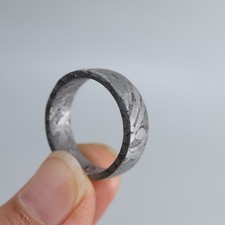 Anillo de meteorito de hierro, regalo, meteorito, defectos menores anillo de meteorito TAMAÑO (US 8.5) J826