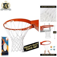 Heavy Duty Nylon Basketball Net Replacement - All Weather, 12 Loops, Fits Sta...