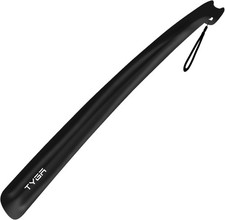 TYGA Shoe Horn Long Handled 17in 43cm Plastic Shoehorn for Men, Black