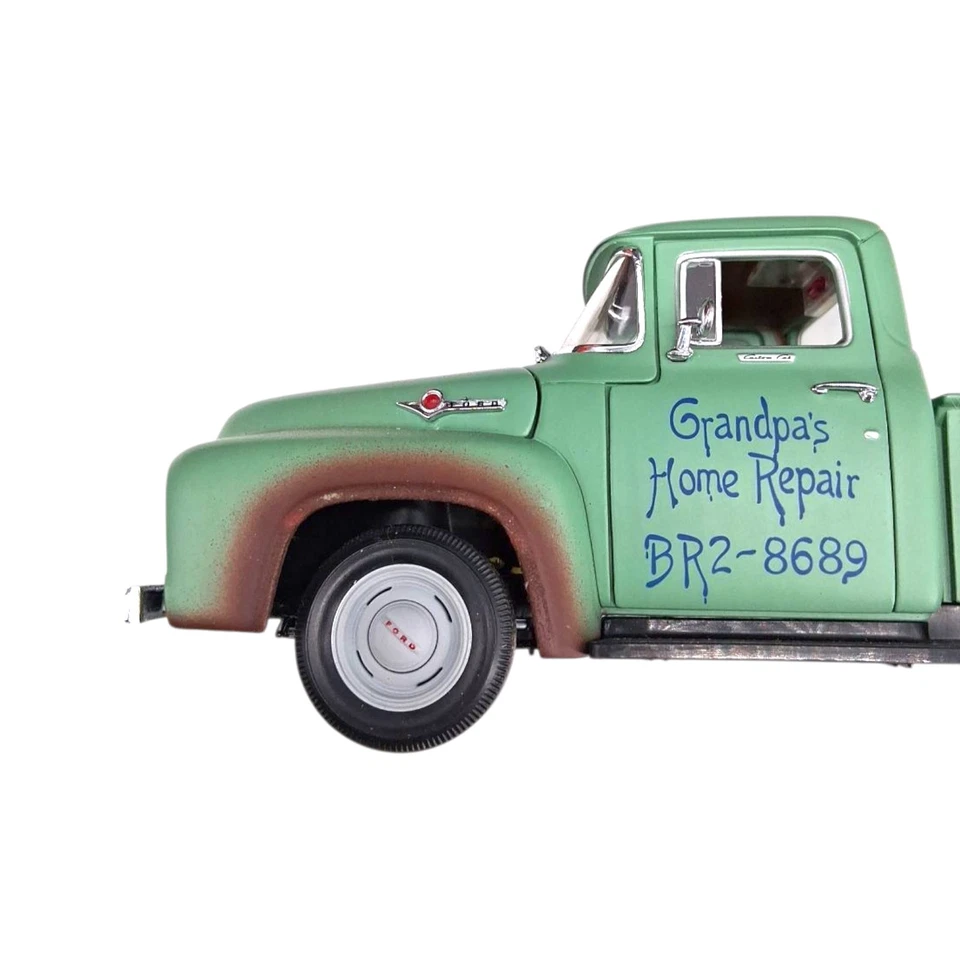 First Gear 1956 Ford F-100 Pickup Grandpa's Home Repair 1:25 Scale Diecast Truck - Image 4 of 4