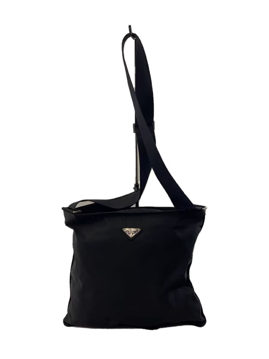 PRADA Shoulder Bag Nylon Black Plain