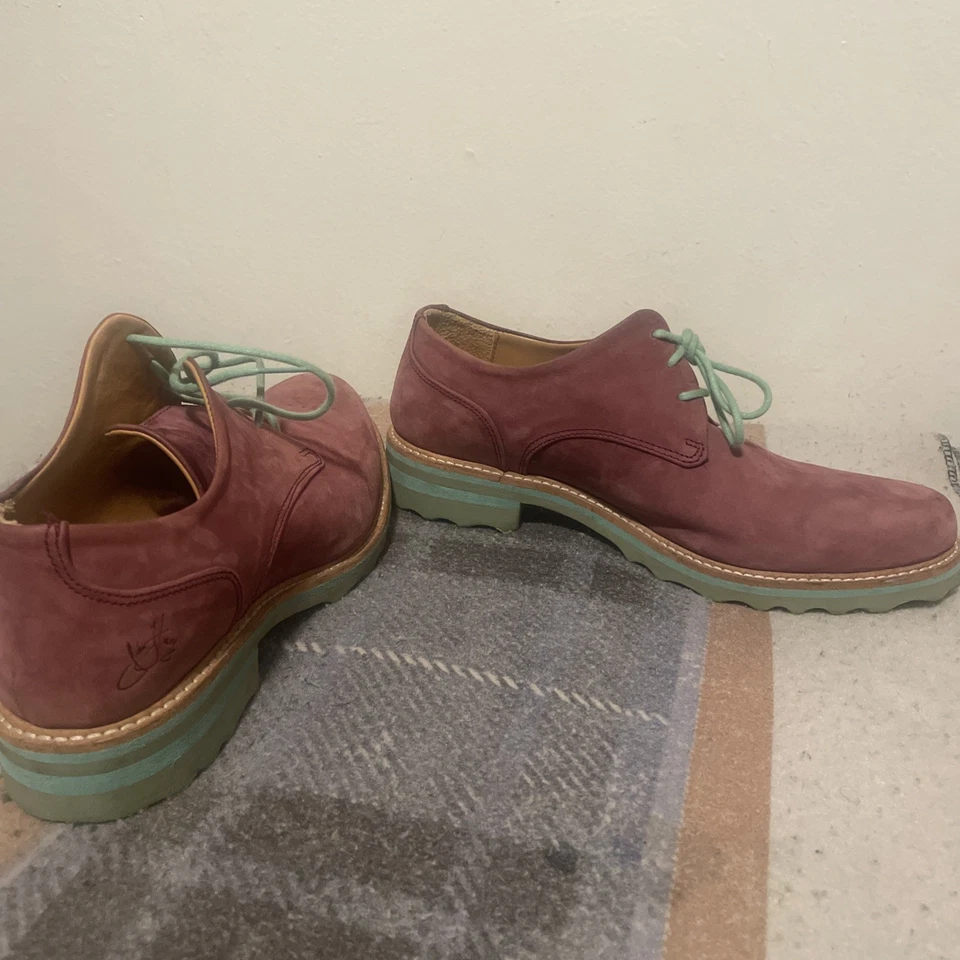 Zapatos para mujer John Fluevog Kaya Lofs, talla 11, turquesa borgoña Foto 2 de 4