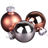Mini Weihnachtskugeln Glas Silber Apricot 3Cm 22 St Deko, 22 StüCk
