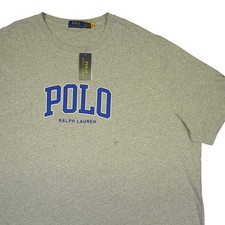 NEW Polo Ralph Lauren T-Shirt Men 4LT Grey Short Sleeve Graphic Pony Big Tall