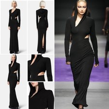 NWOT Versace Black Hooded Maxi Dress with Cut-Outs