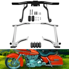 Front Engine Guard Highway Crash Bar Saddlebag Guard Rails For Harley 1997-2008