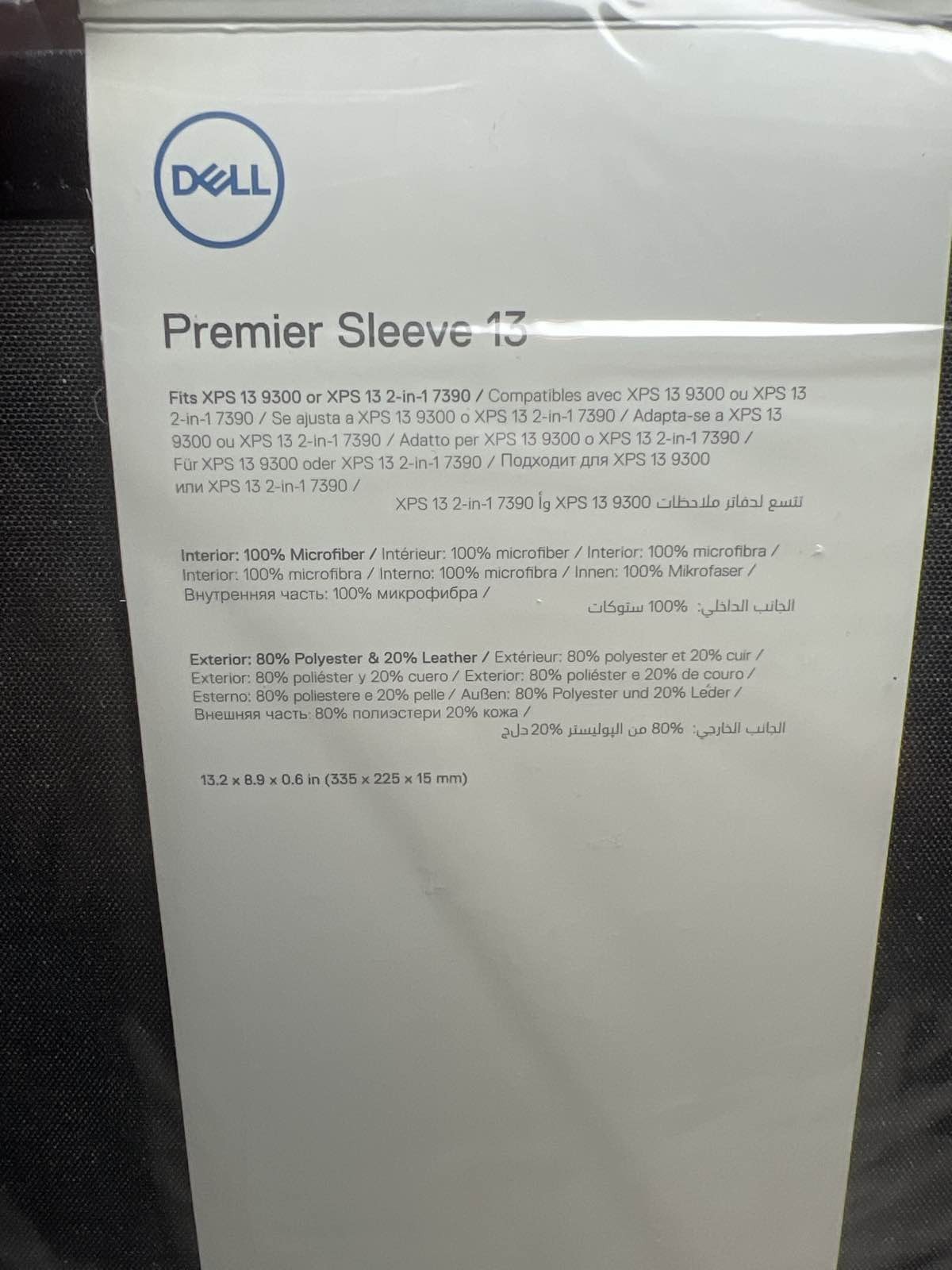 Dell Premier Sleeve 13 PE-SV-13-20 Laptop Case Black WJ53Y