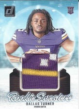 Dallas Turner 2024 Donruss Rookie Holiday Sweater Game Used Jersey Rookie Card