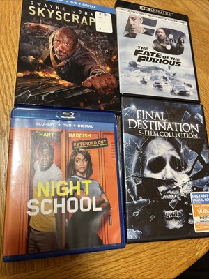 The Fate of the Furious DVD Bundle, Skyscraper , Night School, Final Destination