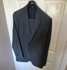 Men’s grey/blue Pinstripe Worsted Wool 2-Piece Suit 38Regular 32w 32l