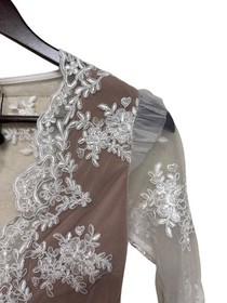 For Love & Lemons Skivvies Bodysuit XS NWT Sheer Lace Embroidered Nude Ivory NEW