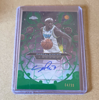 Topps Chrome Pascal Siakam Pacers Chromographs Green Refractor Auto CH-PS /99