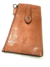 Frye Melissa Snap Card Slim Zip Wallet Card Case 3.25"x7"x1.4" Rose ($)