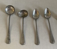 Antique 2 spoons 2 Ladles Dollhouse Miniature stamped Germany Aluminum