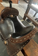 Texas cowboy Collection Barrel saddle 16in Brown Leather Traditional / Stirrups