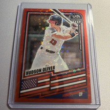 2026 Panini Stars and Stripes Prizm Hudson Oliver #106 Disco Red 131/199