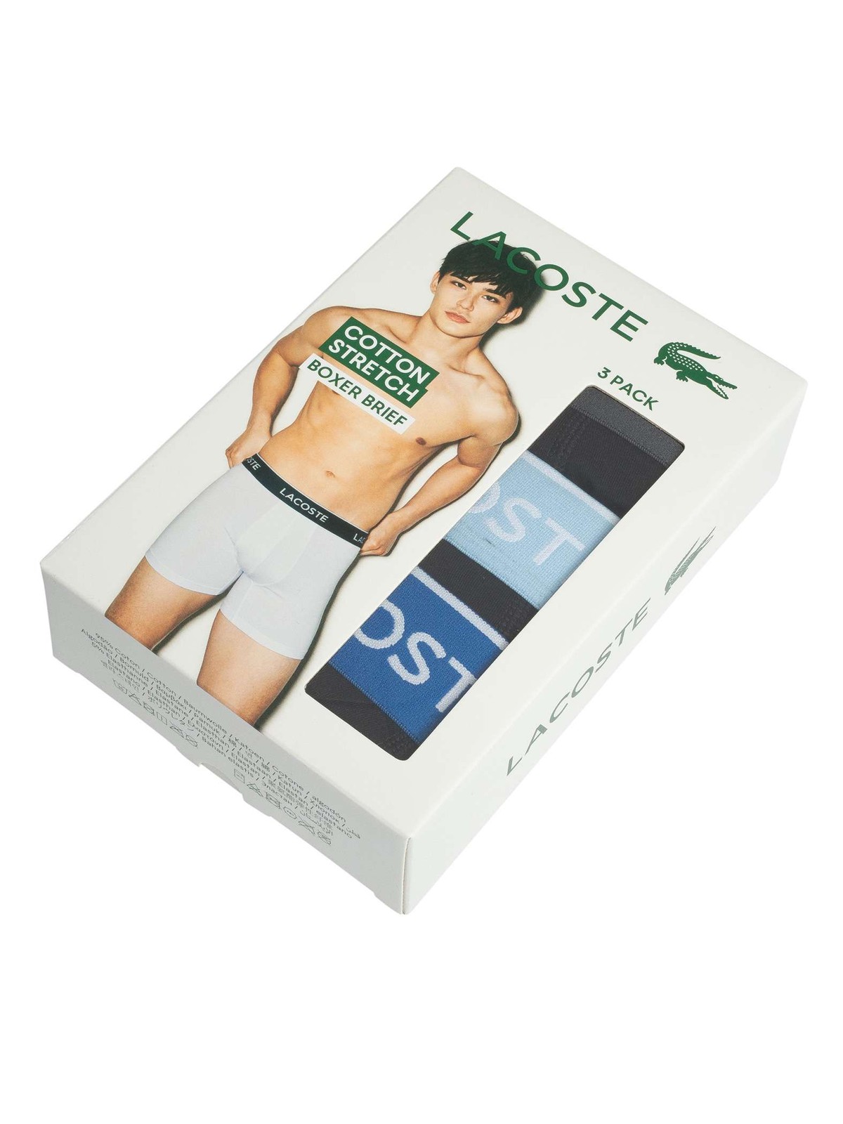 Lacoste Men's 3 Pack Boxer Briefs, Black thumbnail 9