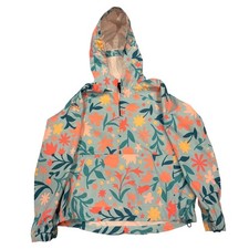Nike Repel Floral Packable Golf Jacket Teal Orange Medium read 