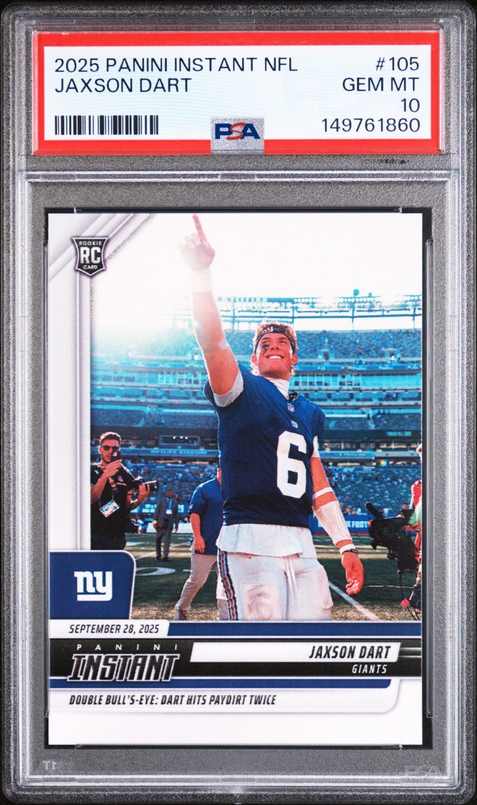 Jaxson Dart Panini Instant NFL #105 Base