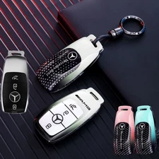 Remote Key Fob Cover Case Shell for Mercedes-Benz C E S C300 S450 with Keychain