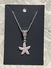 Starfish Beach Whimsical Charm Pendant Silver Fashion Boho Necklace 18