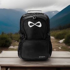 Nfinity Black Cheer Backpack Lightweight Sports/Detachable Pouch & Laptop Sleeve
