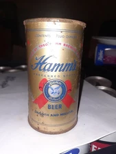 HAMM'S BEER EMPTY OPENED 12 OZ FLAT TOP STRAIGHT STEEL BEER CAN