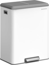 SONGMICS Trash Can, 2 X 8 Gallon 2 X 30 L Double Garabge Can for Recycling and