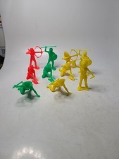 Lot Of 10 Vintage 3" Colorful Plastic Indian Toys Wild West