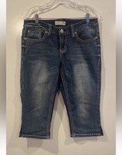 Seven7 Blue Womens Skinny Ankle Crop Mid Rise Stretch Denim Jeans Size 8